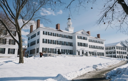 Dartmouth Hall in the snow